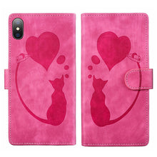 Load image into Gallery viewer, Pen Heart Cat Embossed Leather Phone Case, For iPhone X / XS, For iPhone XR, For iPhone XS Max, For iPhone 7 Plus / 8 Plus