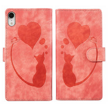 Load image into Gallery viewer, Pen Heart Cat Embossed Leather Phone Case, For iPhone X / XS, For iPhone XR, For iPhone XS Max, For iPhone 7 Plus / 8 Plus