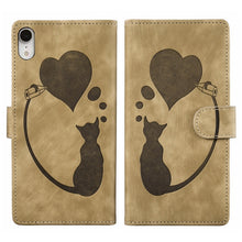 Load image into Gallery viewer, Pen Heart Cat Embossed Leather Phone Case, For iPhone X / XS, For iPhone XR, For iPhone XS Max, For iPhone 7 Plus / 8 Plus