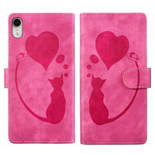 Load image into Gallery viewer, Pen Heart Cat Embossed Leather Phone Case, For iPhone X / XS, For iPhone XR, For iPhone XS Max, For iPhone 7 Plus / 8 Plus
