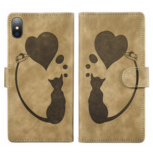 Load image into Gallery viewer, Pen Heart Cat Embossed Leather Phone Case, For iPhone X / XS, For iPhone XR, For iPhone XS Max, For iPhone 7 Plus / 8 Plus
