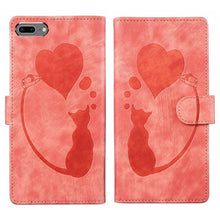Load image into Gallery viewer, Pen Heart Cat Embossed Leather Phone Case, For iPhone X / XS, For iPhone XR, For iPhone XS Max, For iPhone 7 Plus / 8 Plus