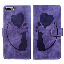 Load image into Gallery viewer, Pen Heart Cat Embossed Leather Phone Case, For iPhone X / XS, For iPhone XR, For iPhone XS Max, For iPhone 7 Plus / 8 Plus