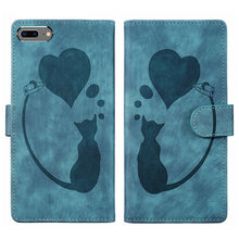 Load image into Gallery viewer, Pen Heart Cat Embossed Leather Phone Case, For iPhone X / XS, For iPhone XR, For iPhone XS Max, For iPhone 7 Plus / 8 Plus