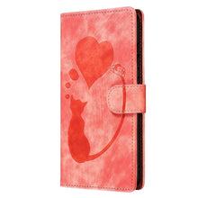 Load image into Gallery viewer, Pen Heart Cat Embossed Leather Phone Case, For iPhone 13 mini, For iPhone 12, For iPhone 12 Pro Max, For iPhone 12 Pro, For iPhone 12 mini, For iPhone 11 Pro Max, For iPhone 11, For iPhone 11 Pro