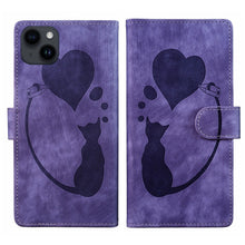 Load image into Gallery viewer, Pen Heart Cat Embossed Leather Phone Case, For iPhone 13 mini, For iPhone 12, For iPhone 12 Pro Max, For iPhone 12 Pro, For iPhone 12 mini, For iPhone 11 Pro Max, For iPhone 11, For iPhone 11 Pro