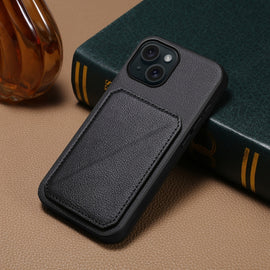 D04 Calf Texture Dual Card Slot Holder Phone Case, For iPhone 15, For iPhone 14 Plus, For iPhone 14, For iPhone 14 Pro, For iPhone 14 Pro Max, For iPhone 13 Pro Max, For iPhone 13 Pro, For iPhone 13, For iPhone 12, For iPhone 12 Pro Max, For iPhone 12 ...