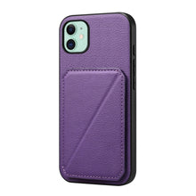 Load image into Gallery viewer, D04 Calf Texture Dual Card Slot Holder Phone Case, For iPhone 11, For iPhone 11 Pro, For iPhone X / XS, For iPhone XR, For iPhone XS Max, For iPhone 7 Plus / 8 Plus