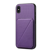 Load image into Gallery viewer, D04 Calf Texture Dual Card Slot Holder Phone Case, For iPhone 11, For iPhone 11 Pro, For iPhone X / XS, For iPhone XR, For iPhone XS Max, For iPhone 7 Plus / 8 Plus