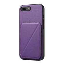 Load image into Gallery viewer, D04 Calf Texture Dual Card Slot Holder Phone Case, For iPhone 11, For iPhone 11 Pro, For iPhone X / XS, For iPhone XR, For iPhone XS Max, For iPhone 7 Plus / 8 Plus