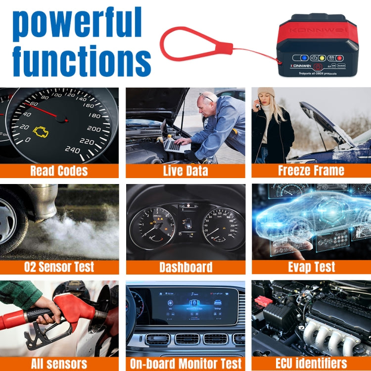 KONNWEI KW905 Bluetooth 5.0 Car OBD2 Scanner Support Android & iOS, KW905