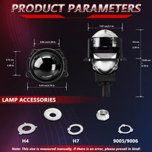 Load image into Gallery viewer, T01 1 Pair 3 inch Car Bifocal LED Lens Headlight, Left Driving, T01