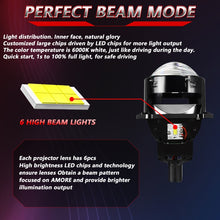 Load image into Gallery viewer, T01 1 Pair 3 inch Car Bifocal LED Lens Headlight, Left Driving, T01