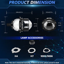 Load image into Gallery viewer, T02 1 Pair 2.5 inch Car Bifocal LED Lens Headlight, Left Driving, T02