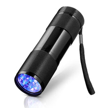 Load image into Gallery viewer, Mini 9 LEDs 395nm Ultraviolet Ray Detection Flashlight, 9 LEDs UV-ray