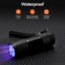 Load image into Gallery viewer, Mini 9 LEDs 395nm Ultraviolet Ray Detection Flashlight, 9 LEDs UV-ray
