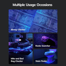 Load image into Gallery viewer, Mini 9 LEDs 395nm Ultraviolet Ray Detection Flashlight, 9 LEDs UV-ray
