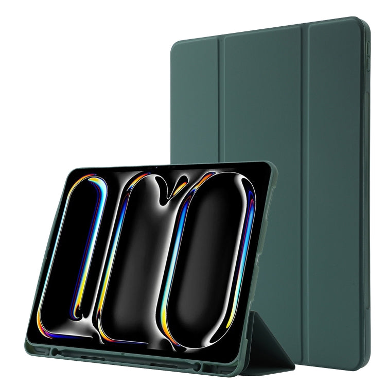 Skin Feel Tri-fold Leather Tablet Case with Pen Slot, For iPad Air 13 2026 / 2025 / 2024, For iPad Air 11 2026 / 2025 / 2024, For iPad Pro 13 2025 / 2024, For iPad Pro 11 2025 / 2024