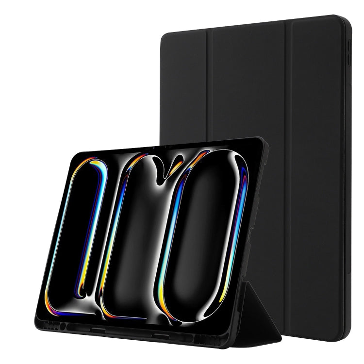 Skin Feel Tri-fold Leather Tablet Case with Pen Slot, For iPad Air 13 2026 / 2025 / 2024, For iPad Air 11 2026 / 2025 / 2024, For iPad Pro 13 2025 / 2024, For iPad Pro 11 2025 / 2024
