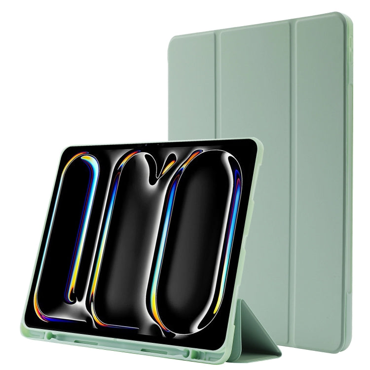Skin Feel Tri-fold Leather Tablet Case with Pen Slot, For iPad Air 13 2026 / 2025 / 2024, For iPad Air 11 2026 / 2025 / 2024, For iPad Pro 13 2025 / 2024, For iPad Pro 11 2025 / 2024