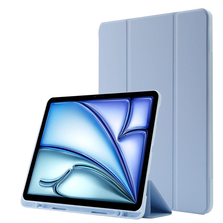 Skin Feel Tri-fold Leather Tablet Case with Pen Slot, For iPad Air 13 2026 / 2025 / 2024, For iPad Air 11 2026 / 2025 / 2024, For iPad Pro 13 2025 / 2024, For iPad Pro 11 2025 / 2024