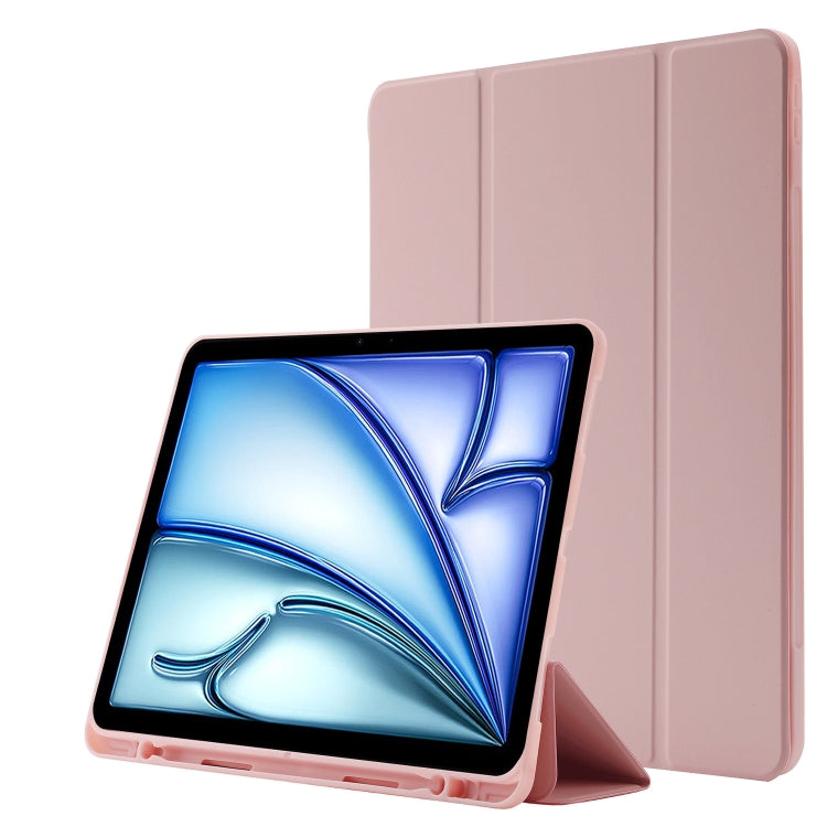 Skin Feel Tri-fold Leather Tablet Case with Pen Slot, For iPad Air 13 2026 / 2025 / 2024, For iPad Air 11 2026 / 2025 / 2024, For iPad Pro 13 2025 / 2024, For iPad Pro 11 2025 / 2024