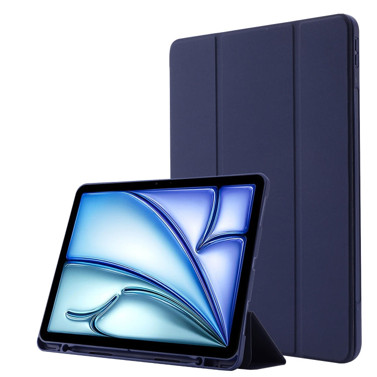 Skin Feel Tri-fold Leather Tablet Case with Pen Slot, For iPad Air 13 2026 / 2025 / 2024, For iPad Air 11 2026 / 2025 / 2024, For iPad Pro 13 2025 / 2024, For iPad Pro 11 2025 / 2024