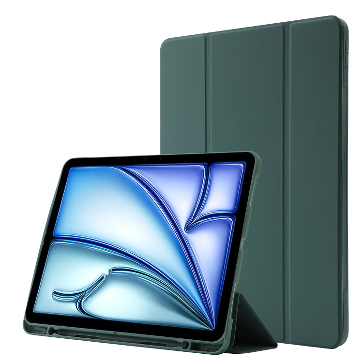 Skin Feel Tri-fold Leather Tablet Case with Pen Slot, For iPad Air 13 2026 / 2025 / 2024, For iPad Air 11 2026 / 2025 / 2024, For iPad Pro 13 2025 / 2024, For iPad Pro 11 2025 / 2024