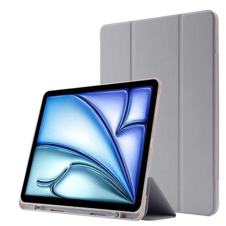Skin Feel Tri-fold Leather Tablet Case with Pen Slot, For iPad Air 13 2026 / 2025 / 2024, For iPad Air 11 2026 / 2025 / 2024, For iPad Pro 13 2025 / 2024, For iPad Pro 11 2025 / 2024
