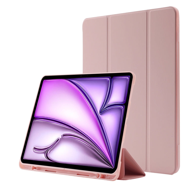 Skin Feel Tri-fold Leather Tablet Case with Pen Slot, For iPad Air 13 2026 / 2025 / 2024, For iPad Air 11 2026 / 2025 / 2024, For iPad Pro 13 2025 / 2024, For iPad Pro 11 2025 / 2024