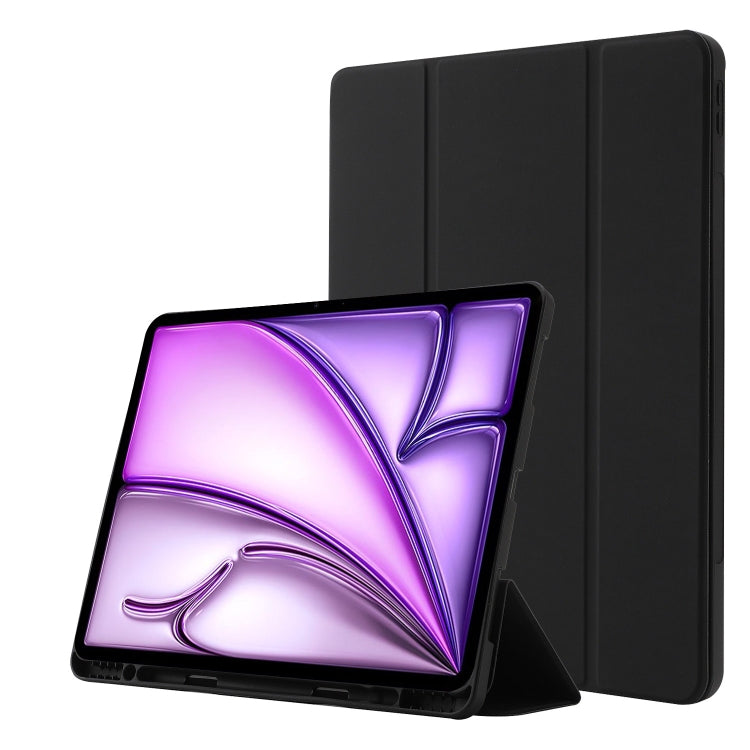 Skin Feel Tri-fold Leather Tablet Case with Pen Slot, For iPad Air 13 2026 / 2025 / 2024, For iPad Air 11 2026 / 2025 / 2024, For iPad Pro 13 2025 / 2024, For iPad Pro 11 2025 / 2024