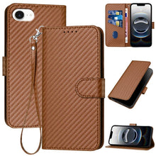 Load image into Gallery viewer, YX0070 Carbon Fiber Buckle Leather Phone Case with Lanyard, For iPhone 17e / 16e, For iPhone 17 Pro Max, For iPhone 17 Pro, For iPhone 17, For iPhone Air, For iPhone 16 Pro Max