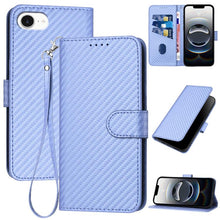 Load image into Gallery viewer, YX0070 Carbon Fiber Buckle Leather Phone Case with Lanyard, For iPhone 17e / 16e, For iPhone 17 Pro Max, For iPhone 17 Pro, For iPhone 17, For iPhone Air, For iPhone 16 Pro Max