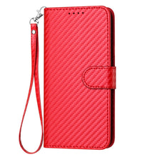 Load image into Gallery viewer, YX0070 Carbon Fiber Buckle Leather Phone Case with Lanyard, For iPhone 15, For iPhone 14 Plus, For iPhone 14, For iPhone 14 Pro, For iPhone 14 Pro Max, For iPhone SE 2022 / SE 2020 / 8 / 7