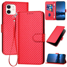 Load image into Gallery viewer, YX0070 Carbon Fiber Buckle Leather Phone Case with Lanyard, For iPhone 12 mini, For iPhone 11 Pro Max, For iPhone 11, For iPhone 11 Pro, For iPhone X / XS, For iPhone XR