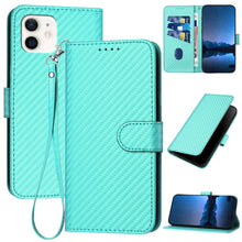Load image into Gallery viewer, YX0070 Carbon Fiber Buckle Leather Phone Case with Lanyard, For iPhone 12 mini, For iPhone 11 Pro Max, For iPhone 11, For iPhone 11 Pro, For iPhone X / XS, For iPhone XR