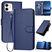 Load image into Gallery viewer, YX0070 Carbon Fiber Buckle Leather Phone Case with Lanyard, For iPhone 12 mini, For iPhone 11 Pro Max, For iPhone 11, For iPhone 11 Pro, For iPhone X / XS, For iPhone XR