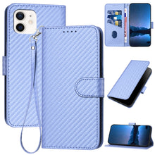 Load image into Gallery viewer, YX0070 Carbon Fiber Buckle Leather Phone Case with Lanyard, For iPhone 12 mini, For iPhone 11 Pro Max, For iPhone 11, For iPhone 11 Pro, For iPhone X / XS, For iPhone XR