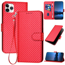 Load image into Gallery viewer, YX0070 Carbon Fiber Buckle Leather Phone Case with Lanyard, For iPhone 12 mini, For iPhone 11 Pro Max, For iPhone 11, For iPhone 11 Pro, For iPhone X / XS, For iPhone XR