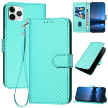 Load image into Gallery viewer, YX0070 Carbon Fiber Buckle Leather Phone Case with Lanyard, For iPhone 12 mini, For iPhone 11 Pro Max, For iPhone 11, For iPhone 11 Pro, For iPhone X / XS, For iPhone XR