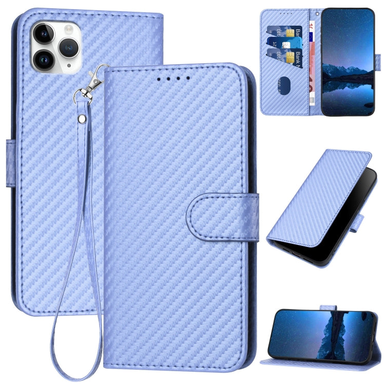 YX0070 Carbon Fiber Buckle Leather Phone Case with Lanyard, For iPhone 12 mini, For iPhone 11 Pro Max, For iPhone 11, For iPhone 11 Pro, For iPhone X / XS, For iPhone XR