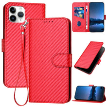 Load image into Gallery viewer, YX0070 Carbon Fiber Buckle Leather Phone Case with Lanyard, For iPhone 12 mini, For iPhone 11 Pro Max, For iPhone 11, For iPhone 11 Pro, For iPhone X / XS, For iPhone XR