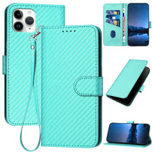 Load image into Gallery viewer, YX0070 Carbon Fiber Buckle Leather Phone Case with Lanyard, For iPhone 12 mini, For iPhone 11 Pro Max, For iPhone 11, For iPhone 11 Pro, For iPhone X / XS, For iPhone XR