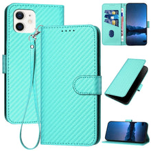 Load image into Gallery viewer, YX0070 Carbon Fiber Buckle Leather Phone Case with Lanyard, For iPhone 12 mini, For iPhone 11 Pro Max, For iPhone 11, For iPhone 11 Pro, For iPhone X / XS, For iPhone XR