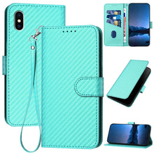 Load image into Gallery viewer, YX0070 Carbon Fiber Buckle Leather Phone Case with Lanyard, For iPhone 12 mini, For iPhone 11 Pro Max, For iPhone 11, For iPhone 11 Pro, For iPhone X / XS, For iPhone XR