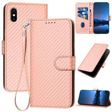 Load image into Gallery viewer, YX0070 Carbon Fiber Buckle Leather Phone Case with Lanyard, For iPhone 12 mini, For iPhone 11 Pro Max, For iPhone 11, For iPhone 11 Pro, For iPhone X / XS, For iPhone XR