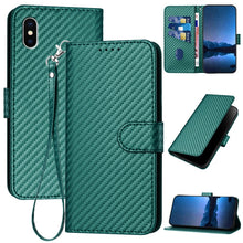 Load image into Gallery viewer, YX0070 Carbon Fiber Buckle Leather Phone Case with Lanyard, For iPhone 12 mini, For iPhone 11 Pro Max, For iPhone 11, For iPhone 11 Pro, For iPhone X / XS, For iPhone XR