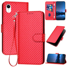 Load image into Gallery viewer, YX0070 Carbon Fiber Buckle Leather Phone Case with Lanyard, For iPhone 12 mini, For iPhone 11 Pro Max, For iPhone 11, For iPhone 11 Pro, For iPhone X / XS, For iPhone XR