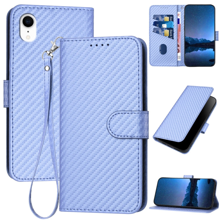 YX0070 Carbon Fiber Buckle Leather Phone Case with Lanyard, For iPhone 12 mini, For iPhone 11 Pro Max, For iPhone 11, For iPhone 11 Pro, For iPhone X / XS, For iPhone XR