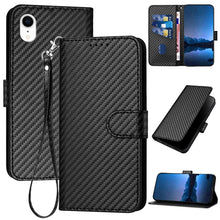 Load image into Gallery viewer, YX0070 Carbon Fiber Buckle Leather Phone Case with Lanyard, For iPhone 12 mini, For iPhone 11 Pro Max, For iPhone 11, For iPhone 11 Pro, For iPhone X / XS, For iPhone XR